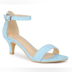 Chic Sky Blue Ankle Strap Heels